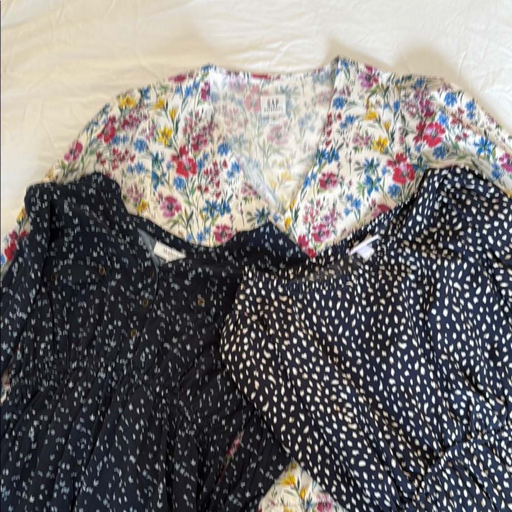 Bundle 3 Pretty Maternity Blouses (one nwot!) all size medium